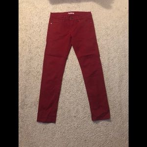 Wine Red Skinny Jeans